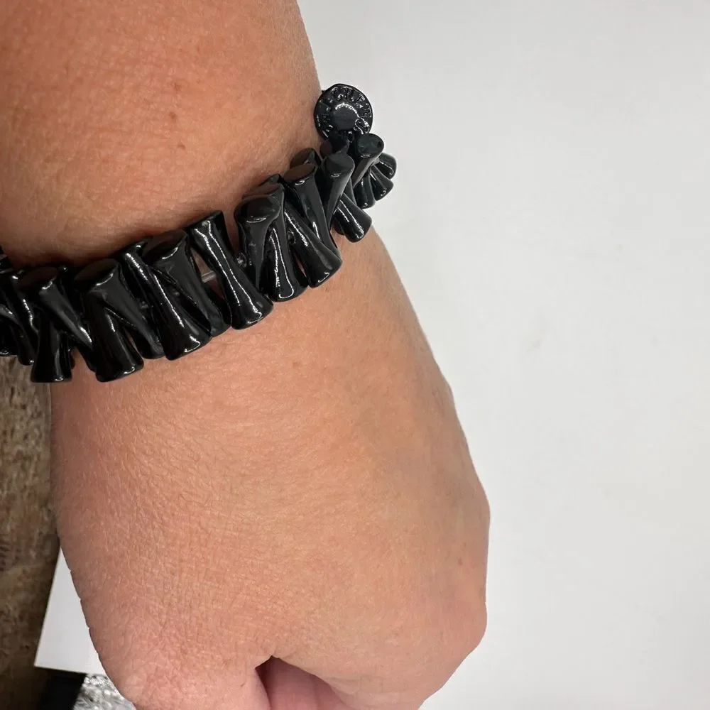 J. Crew Black Enamel Elasticized Bracelet